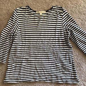 Nordstrom Black and White Long Sleeve Boxy Tee